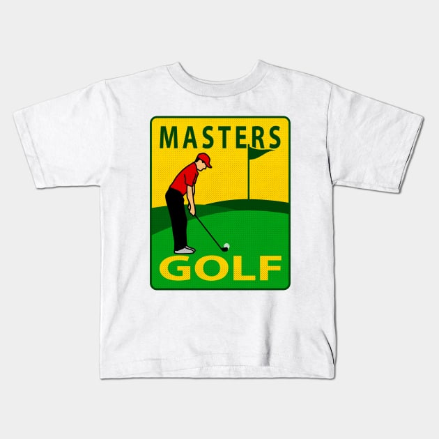 MASTERS GOLF PGA Kids T-Shirt by canzyartstudio